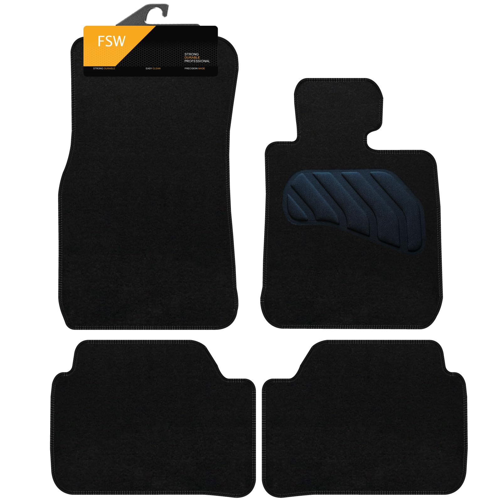 – Car Floor Mats For Bmw 1 Series F20 & F21 Hatch 2011-2019 - PVC Cushioned Heel Pad - Tailored Mats - Black Carpet - Anti Slip Mat - Non Slip - 4 Pc Floor Mat