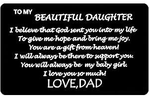 Engraved Daughter Graduation Card, Sentimental Gift from Dad to Daughter, Birthday Present