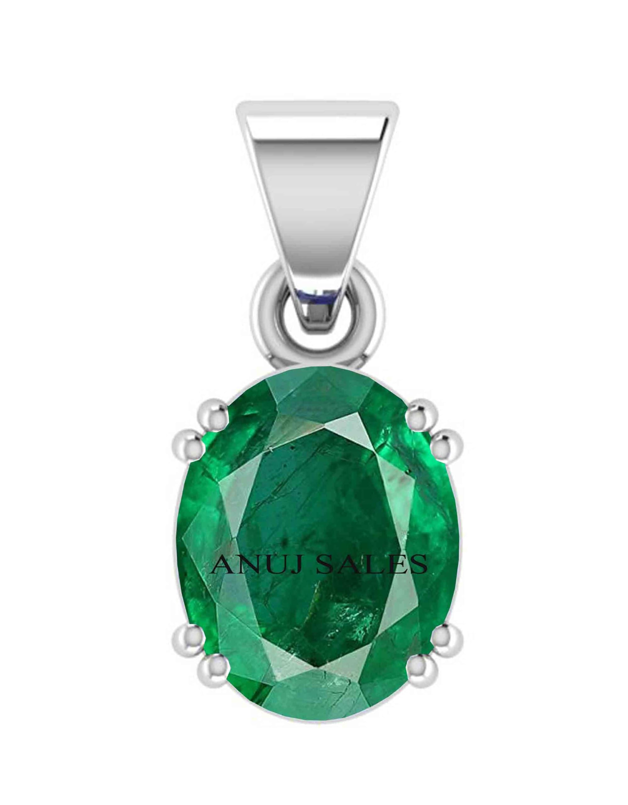 4.25 Ratti 3.00 Carat Natural Emerald Panna Pendant Locket (Astrological Purpose Panna Pendant) for Silver Plated Men and Women-image-21