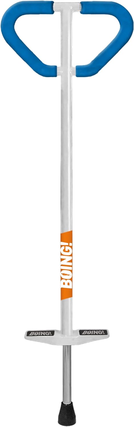 Geospace Jumparoo Boing! 'MAX' Large POGO Stick for Kids, Teens or Riders 90-160 lbs - Excellent Outdoor Active Play Toy - Improves Balance, Coordination as Well Exercise & Fitness (White)