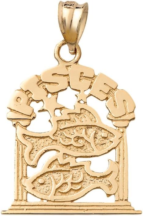 Personalized 14k Yellow Gold Zodiac Sign Charm Pendant