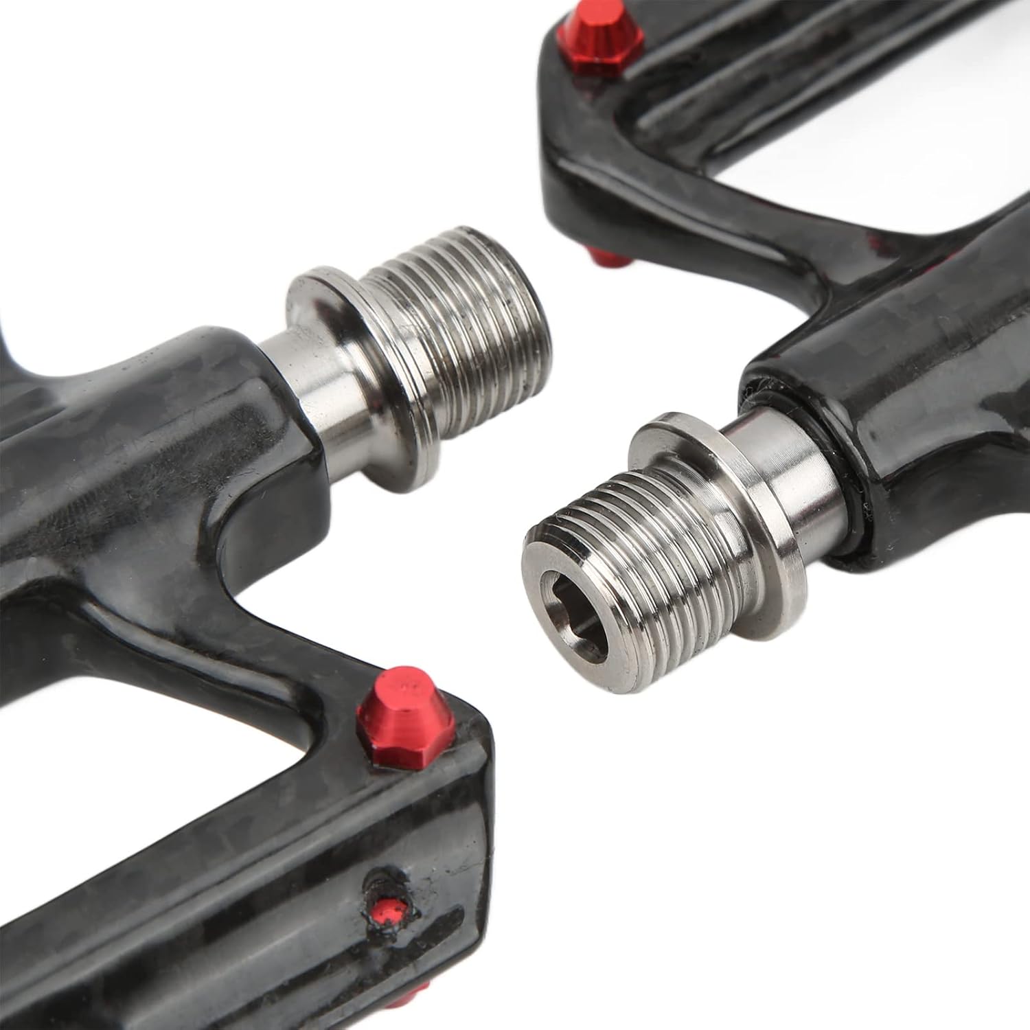Bike Pedals, 1 Pair Carbon Fiber Pedals with Three Bearings Axle for MTB Road Bikes
