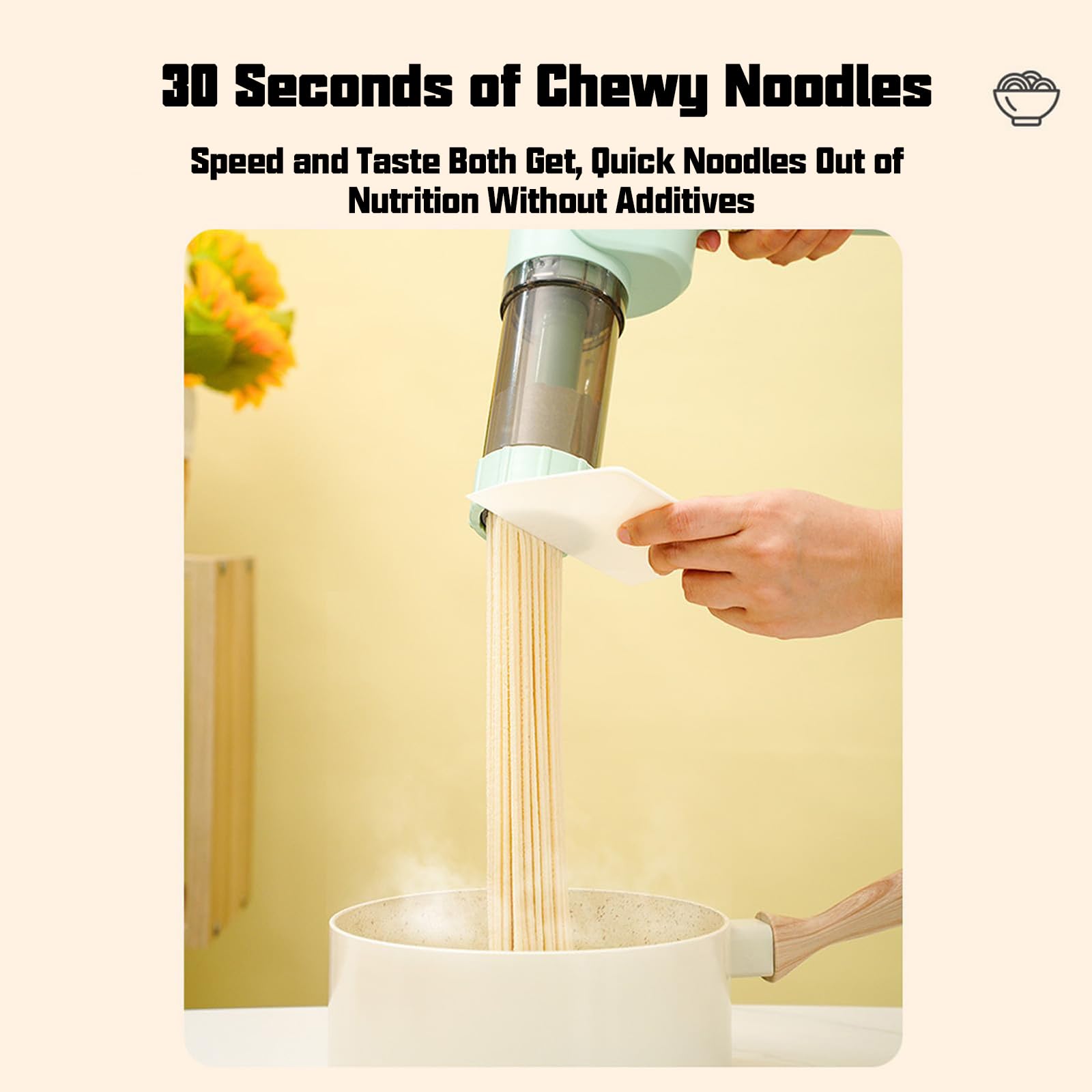 Macchina Per La Pasta, Estrusore Per Pasta Con 1500mah E 5 Stampi Per Pasta, Design A Secchiello Per Noodle Visibile Macchina Per Fare Noodle Portatile In Plastica Per Uso Alimentare Green