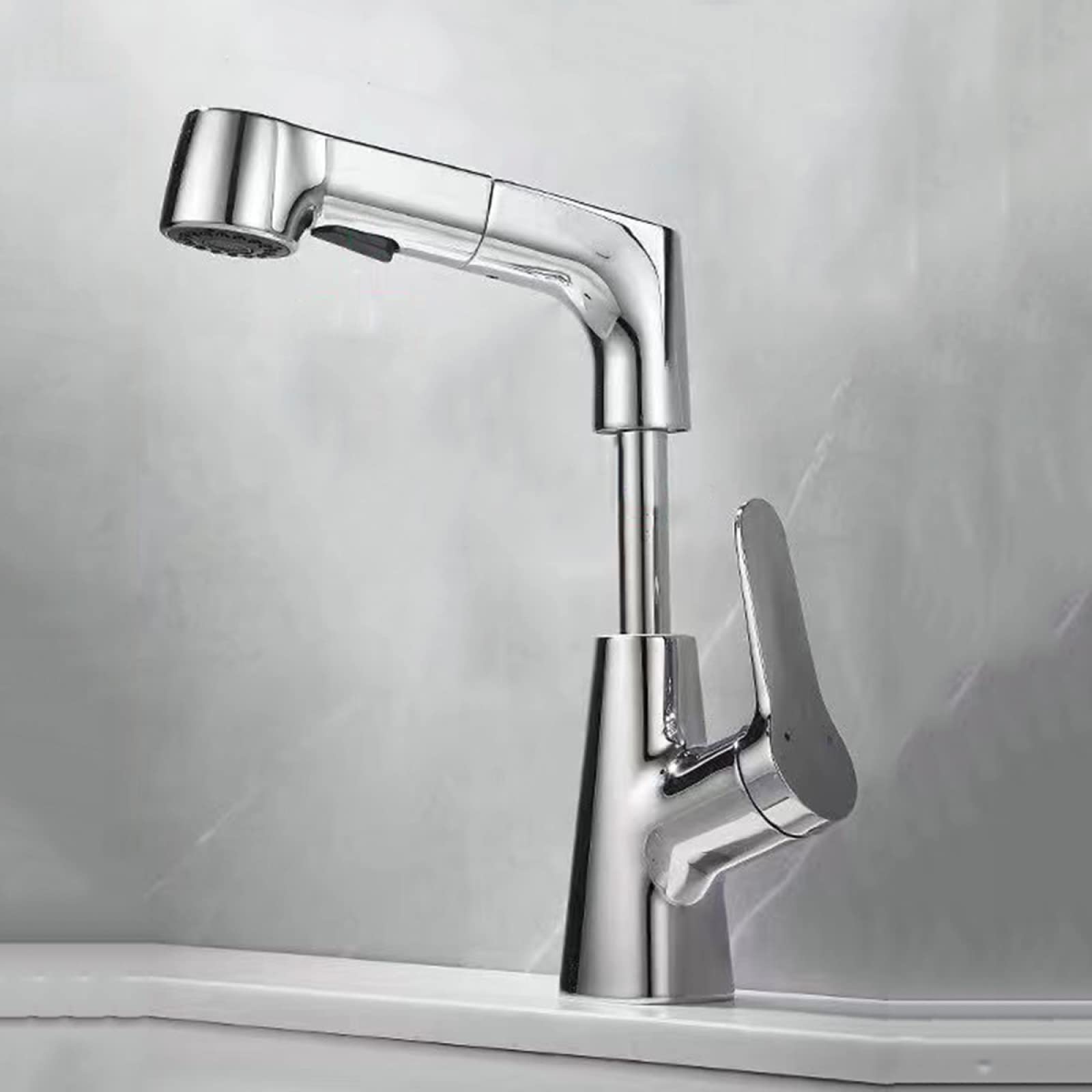 Pulvérisateur à tirette 2 modes pour robinet de salle de bain anti-éclaboussures