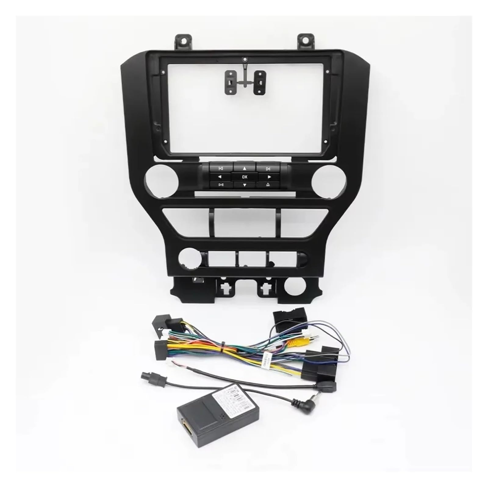 Mascherina Autoradio Cornice Stereo 9 Pollici Auto Fascia Telaio Adattatore Canbus Box Android Radio Cruscotto Kit Pannello Piastra Frontale per Ford per Mustang 2015-2018