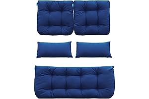 QILLOWAY Loveseat Outdoor Wicker Bench Cushion Set for Patio Furniture