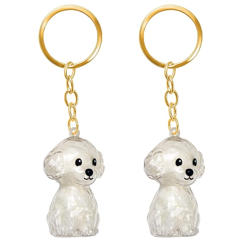 Memorial para Pelos de Cães com Chaveiro Transparente ELANE Clear-toypoodle, Pacote com 2