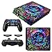 eXtremeRate Kit Autocollant Protecteur Compatible avec Console & Manettes de ps4 Slim-Herbes Multicolores