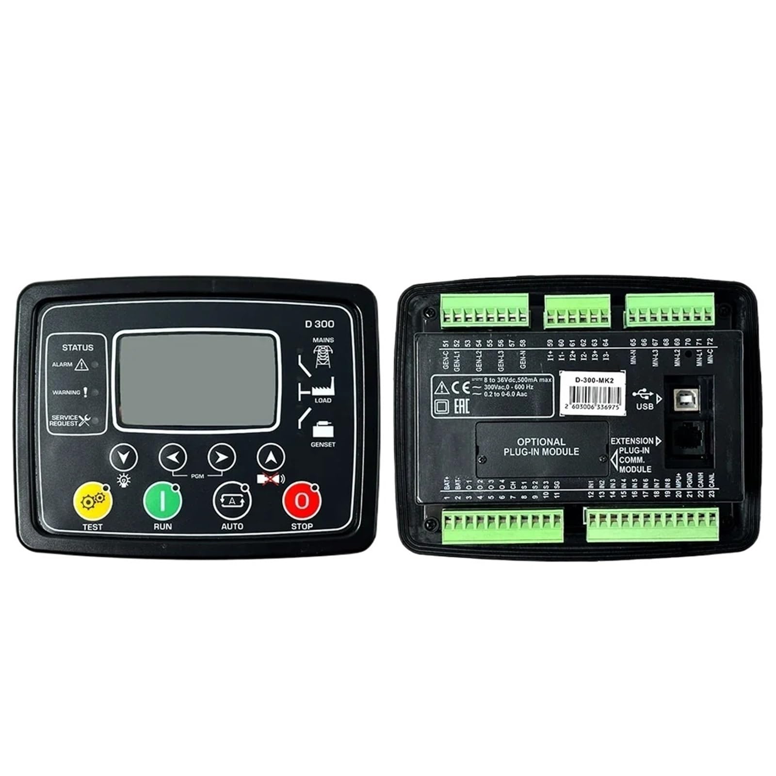 Jdilfunu One Color D300 Auto Start Generator Controller Genset Control Panel 1Pcs