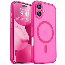 CANSHN Cover Magnetica per iPhone 17(6,3 Pollici), Compatibile con MagSafe, (Protezione Completa Della Fotocamera), Custodia Traslucida Opaca Protettiva Sottile Antiurto,Rosa Calda