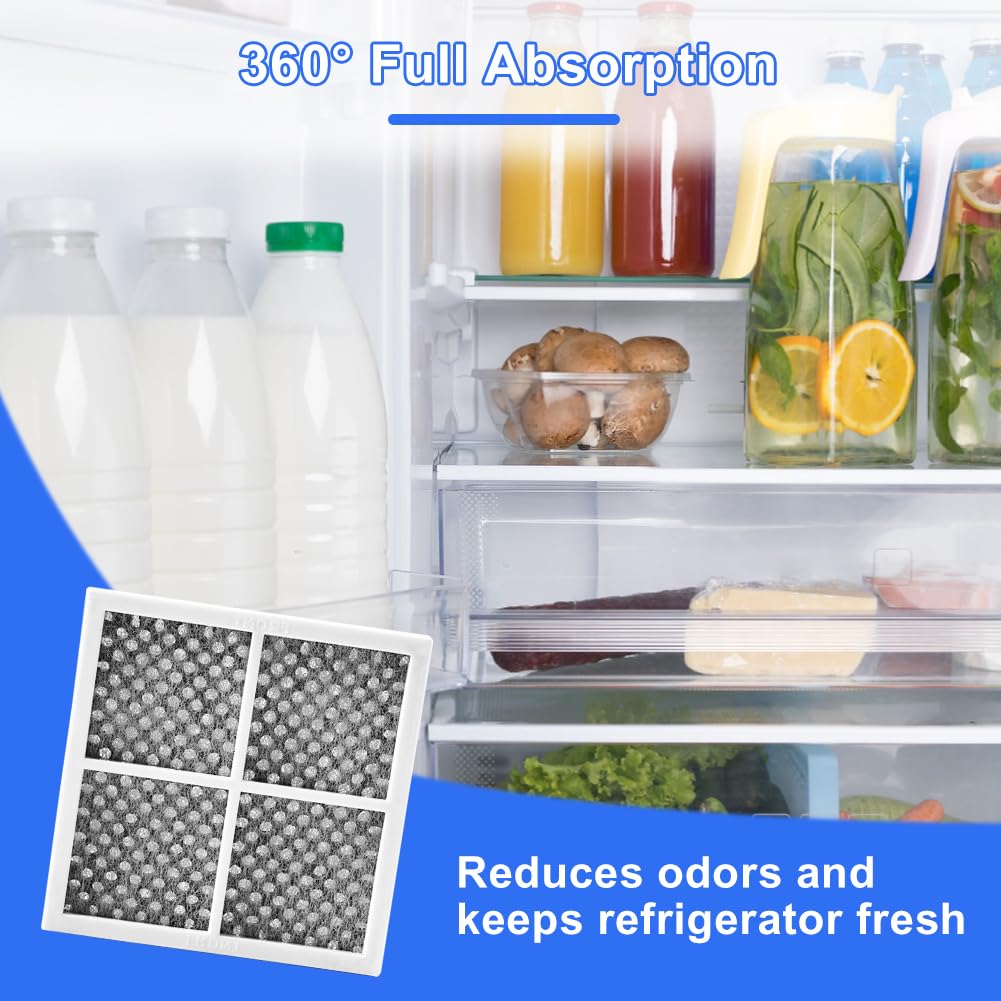 Juego de 4 filtros de aire Fresh para frigoríficos, eliminan los olores, eficaz, compatible con Réfrigérateur/Réfrigérateur/Purificateur LG LT120F, LFX31925SW, LFX31925SB