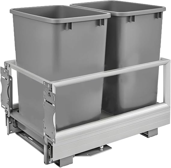 RevAShelf Double 35 Quart Pullout Trash Can for Base
