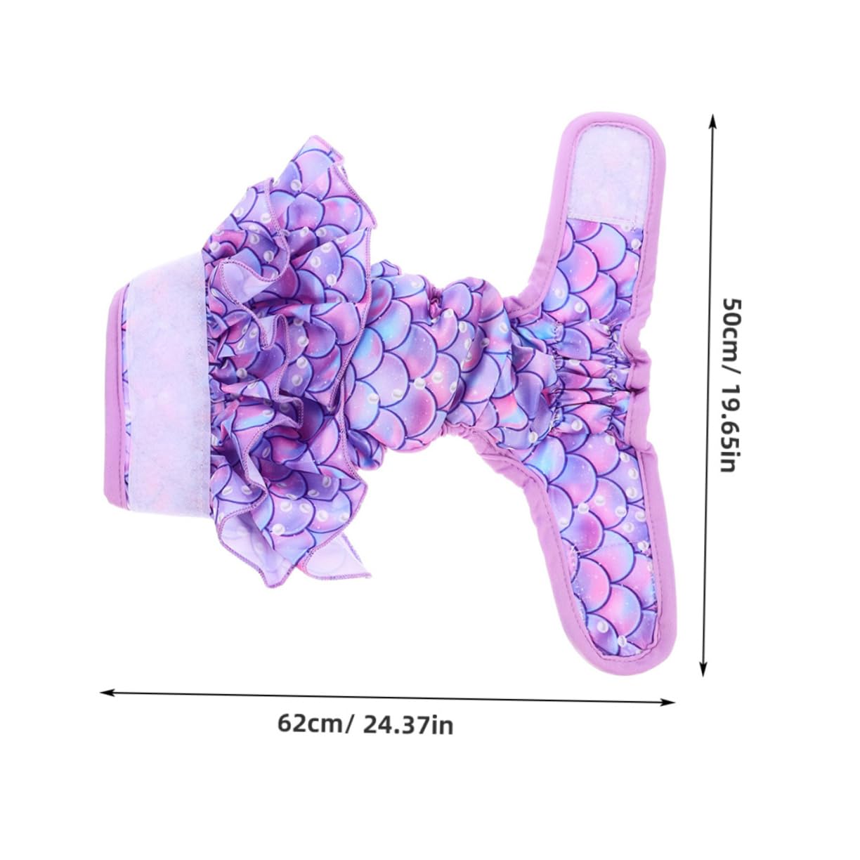 DECOMELODY Dog Heat Nappies for Female Dogs Adjustable Washable Diapers Cute Print Design Comfortable Pet Panties for Incontinence for Home Travel Mermaid