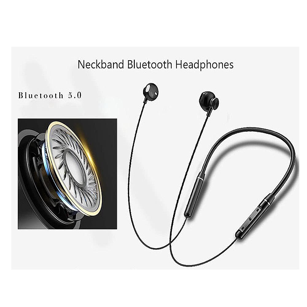 Ruihua 2 szt. opaska na szyję Bluetooth słuchawki Hifi Stereo Bluetooth 5.0 wodoodporne słuchawki z redukcją szumów IPX5 z 12 godzinami czasu odtwarzania, prezent zestaw słuchawkowy bluetooth