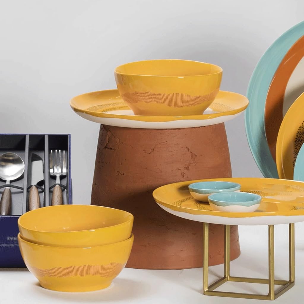 Salaterka miska na sałatkę owocową ceramiczna żółta miska ramen miska na zupę miski do kuchni