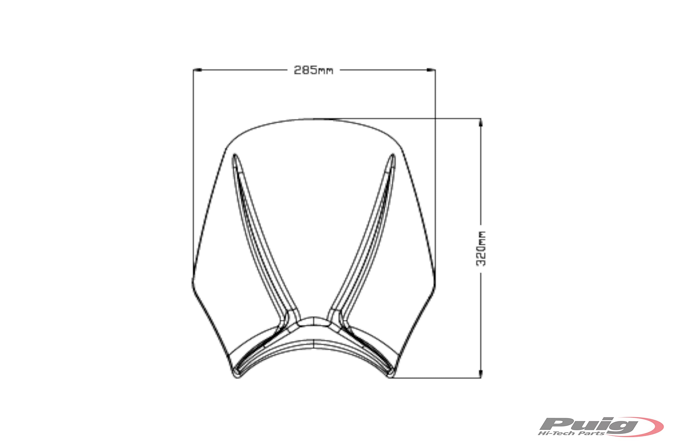 Puig 20702H Bulles Courtes pour phares Ronds Usage spécifique, Fumé