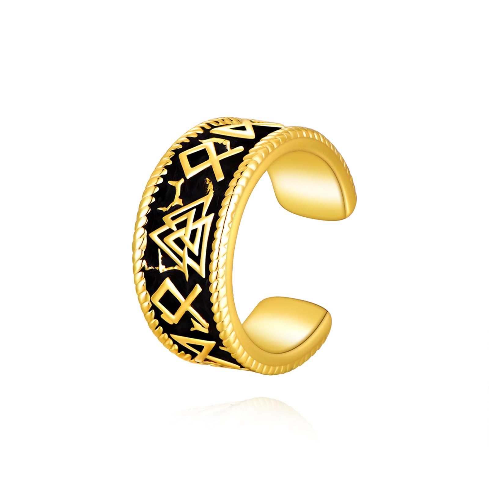 PHNIBIRD Cuff Earring for Women 925 Sterling Silver Ear Cuff Non Piercing Unisex Black Ear Cuff for Men Stylish Cool Earring Cuff for Boys and Girls