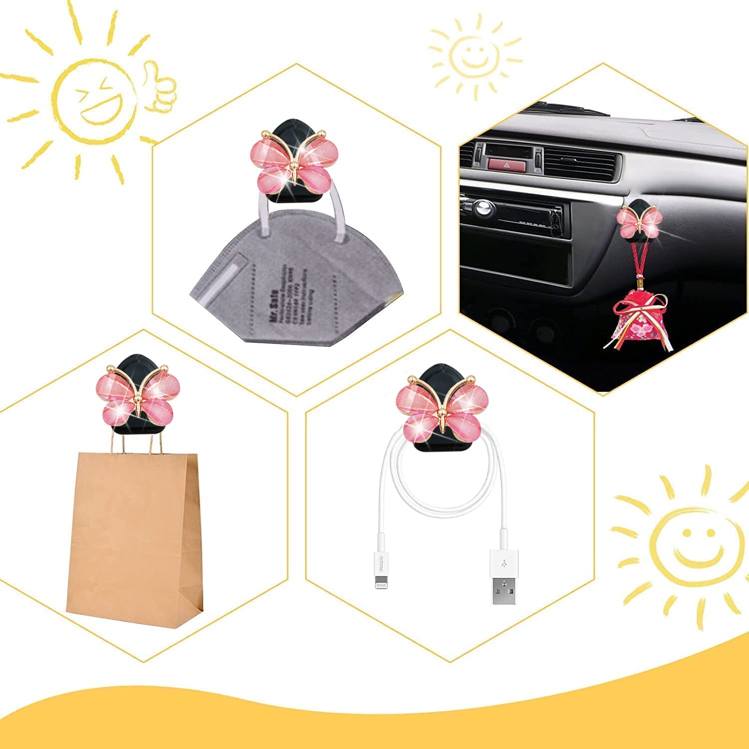 Clip di ventilazione per aromaterapia per auto con farfalla bling - Xingyue Guangzhou Trading Co., Ltd