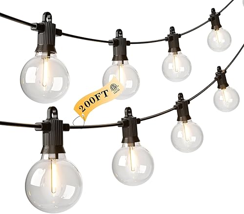 Miniatura 10 de Kawaya Guirnalda de luces LED para exteriores de 100 pies para patio con 50+2 bombillas Edison inastillables  IP65 impermeable regulable luces