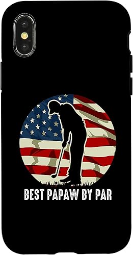 Funda para iPhone XXS Golf Best Papaw By Par American Flag Father's Day