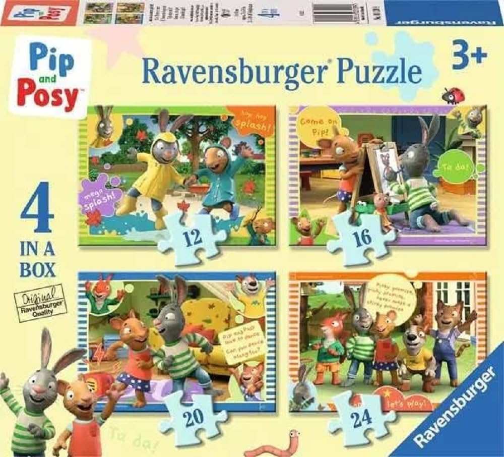 Ravensburger Pip & Posy Jigsaw Puzzles for Kids Age 3 Years Up - 4 in a Box (12, 16, 20, 24 Pieces) - Educational Toys for ToddlersThe Forest Stewardship Council
