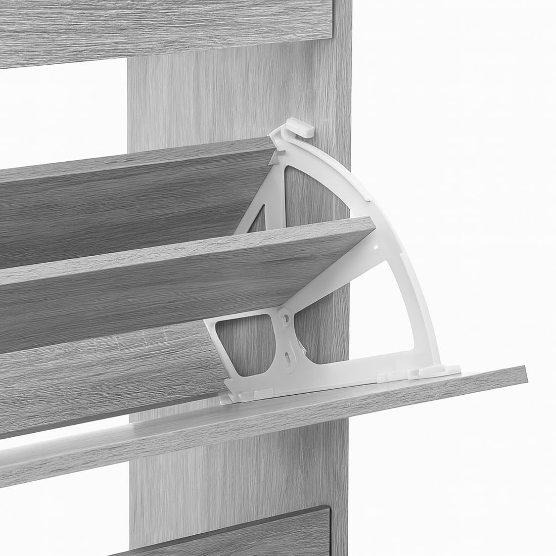 Acomoda Textil - Zapatero 3 Niveles de Madera, Amplio, Resistente y de Fácil Instalación 119,5X60X23,3 cm. Organizador de Zapatos Moderno, Fácil Montaje y Robusto (Gris)
