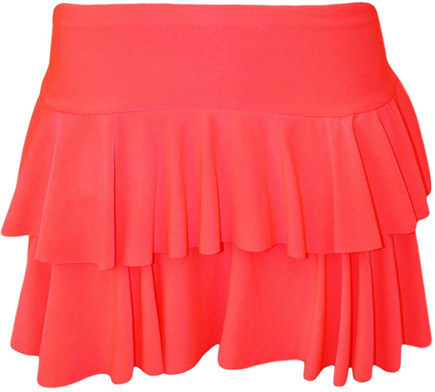 MIXLOT New Ladies Girls Neon Sexy RARA Mini Skirt 80s Dance Club Fancy Women Frill Short
