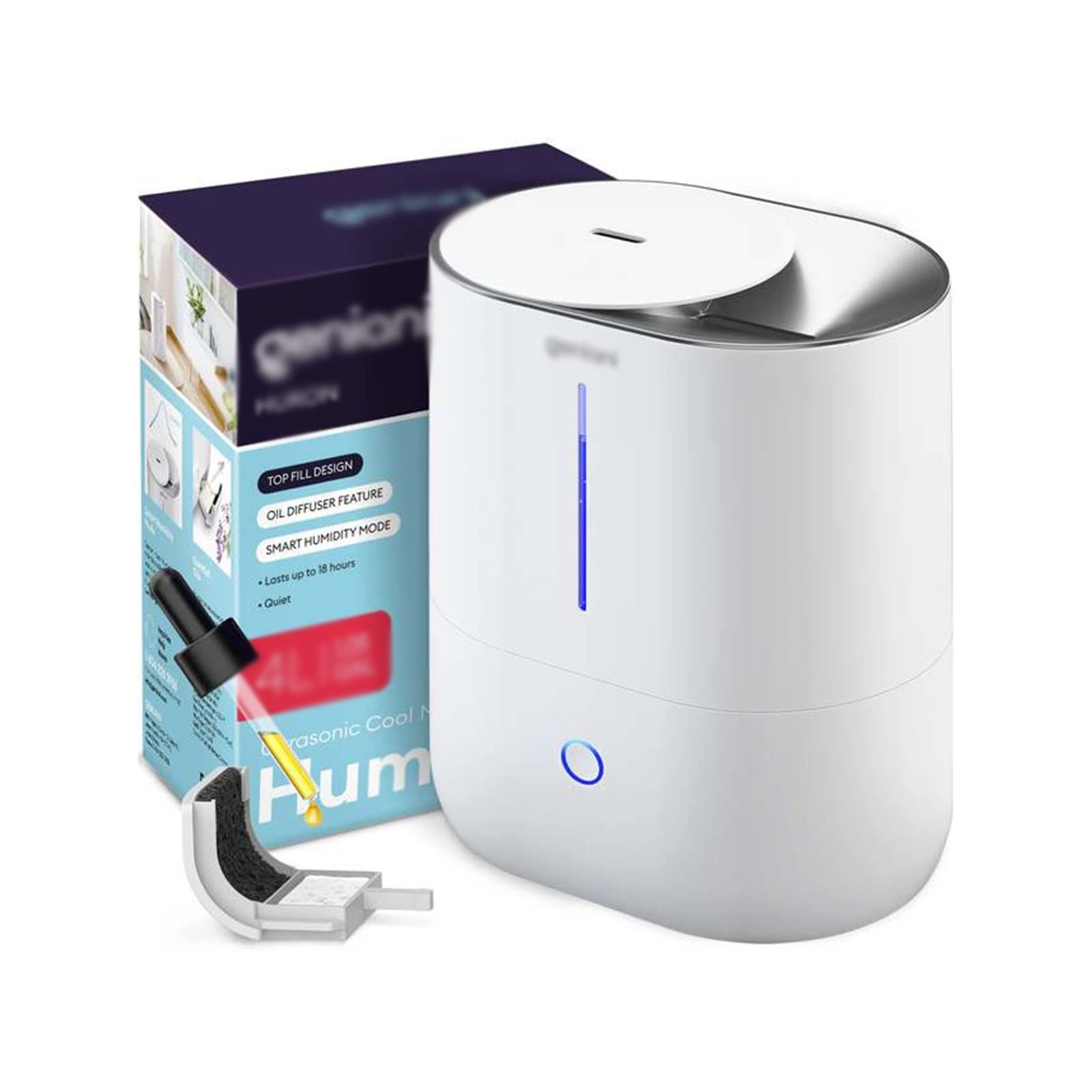 Nawilżacz 4L Top Fill duży nawilżacz dyfuzor olejków eterycznych do domu inteligentny ultradźwiękowy powietrza dużej sypialni(250ml)