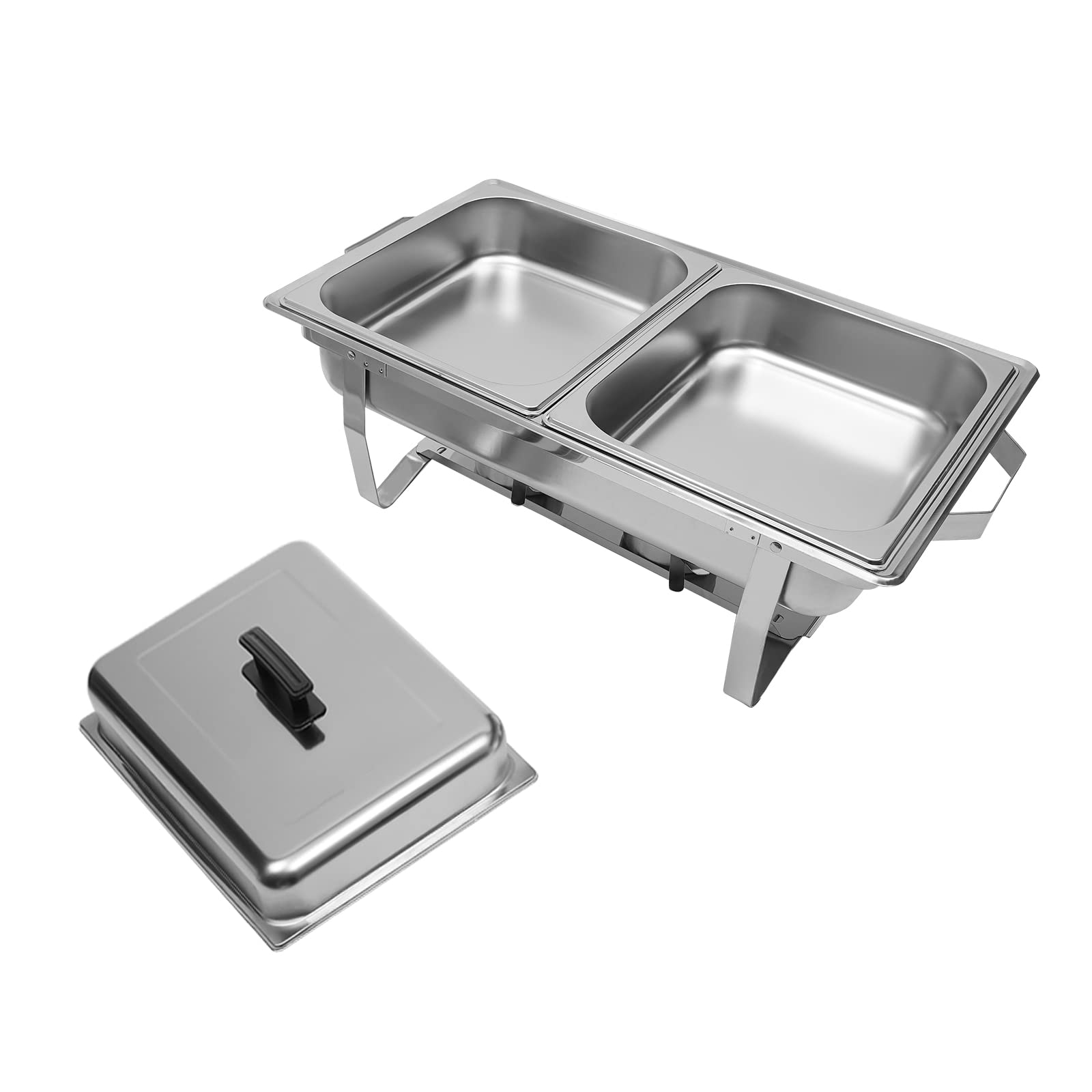 Chafing Dish Set Professionnel 2 En 1 Acier Inoxydable - 3 Poêles Alimentaires Pour Buffet Et Réception