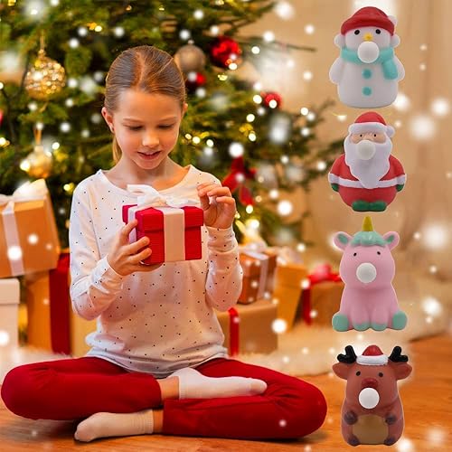 Miniatura 5 de Juguetes esponjosos Mochi que brillan en la oscuridad para niños y adultos, juguetes de burbujas de unicornio para escupir, rellenos de calcetines