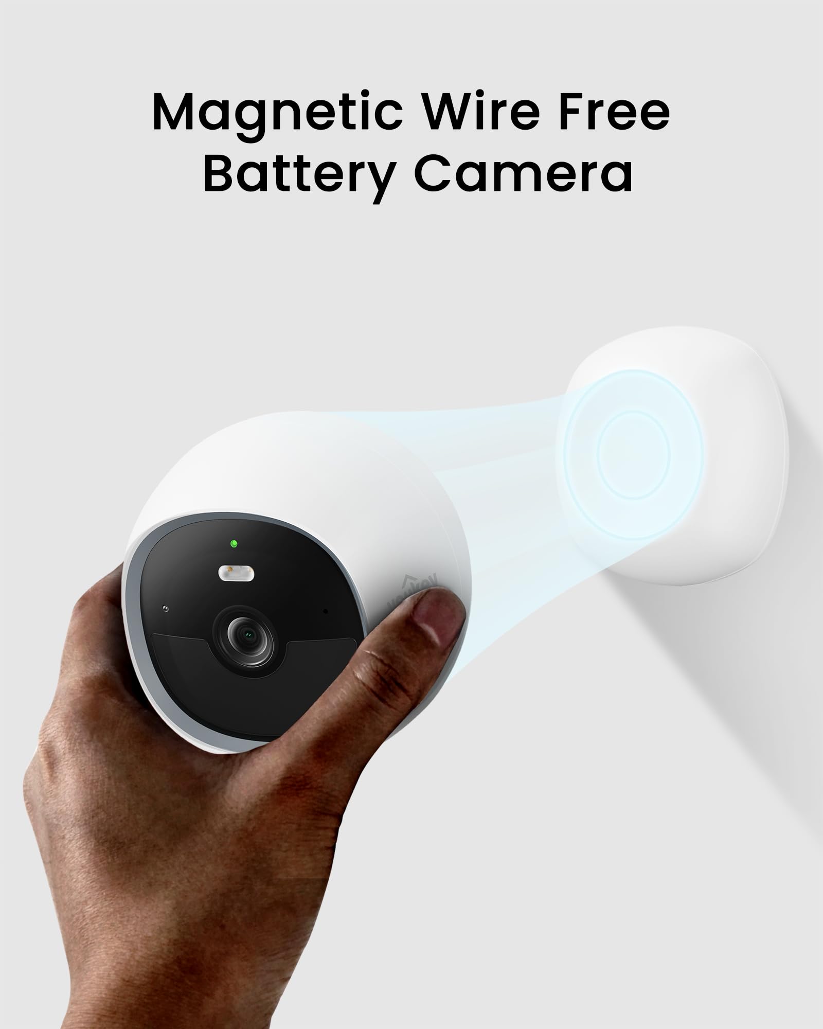 youkey S320 - Cámara magnética sin cables 2.5K QHD cámara de seguridad con WiFi 6 de doble banda, almacenamiento integrado de 8 GB, visión nocturna a color, detección de mascotas humanas, IP65, sin
