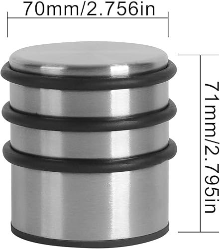 Miniatura 2 de Tope de puerta de acero inoxidable, resistente y elegante tope de puerta con goma protectora, cuña de puerta antideslizante para el hogar, oficina,