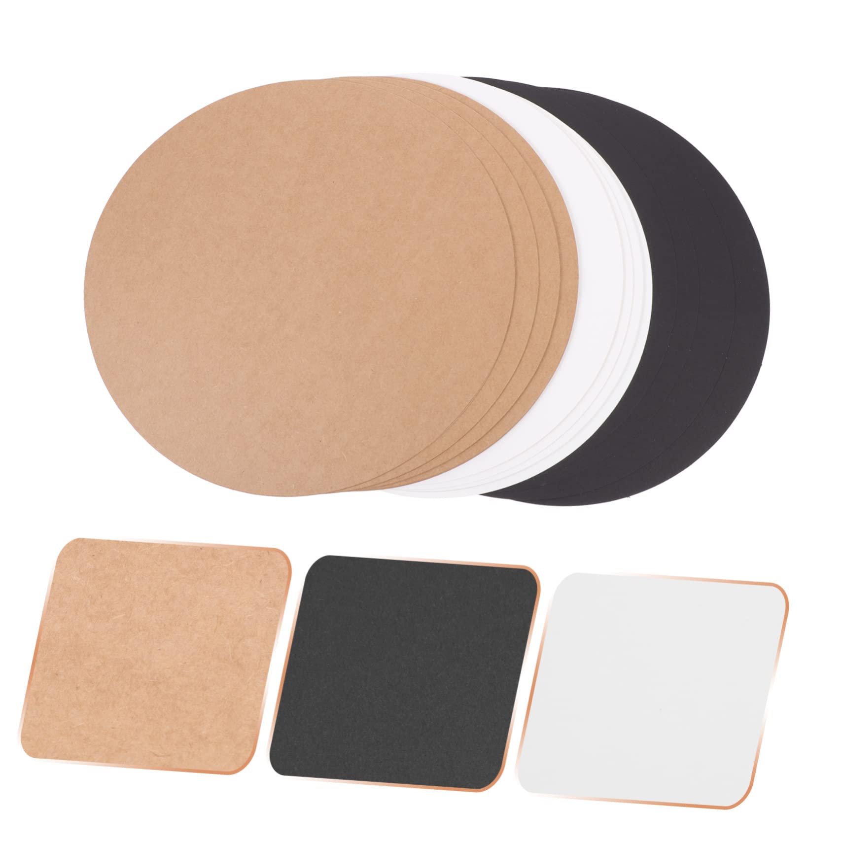 HOODANCOS 60 Cartoncini Rotondi in Carta Kraft Nera, Leggeri e Portatili, Superficie Liscia, per Pittura e Calligrafia Fai da Te