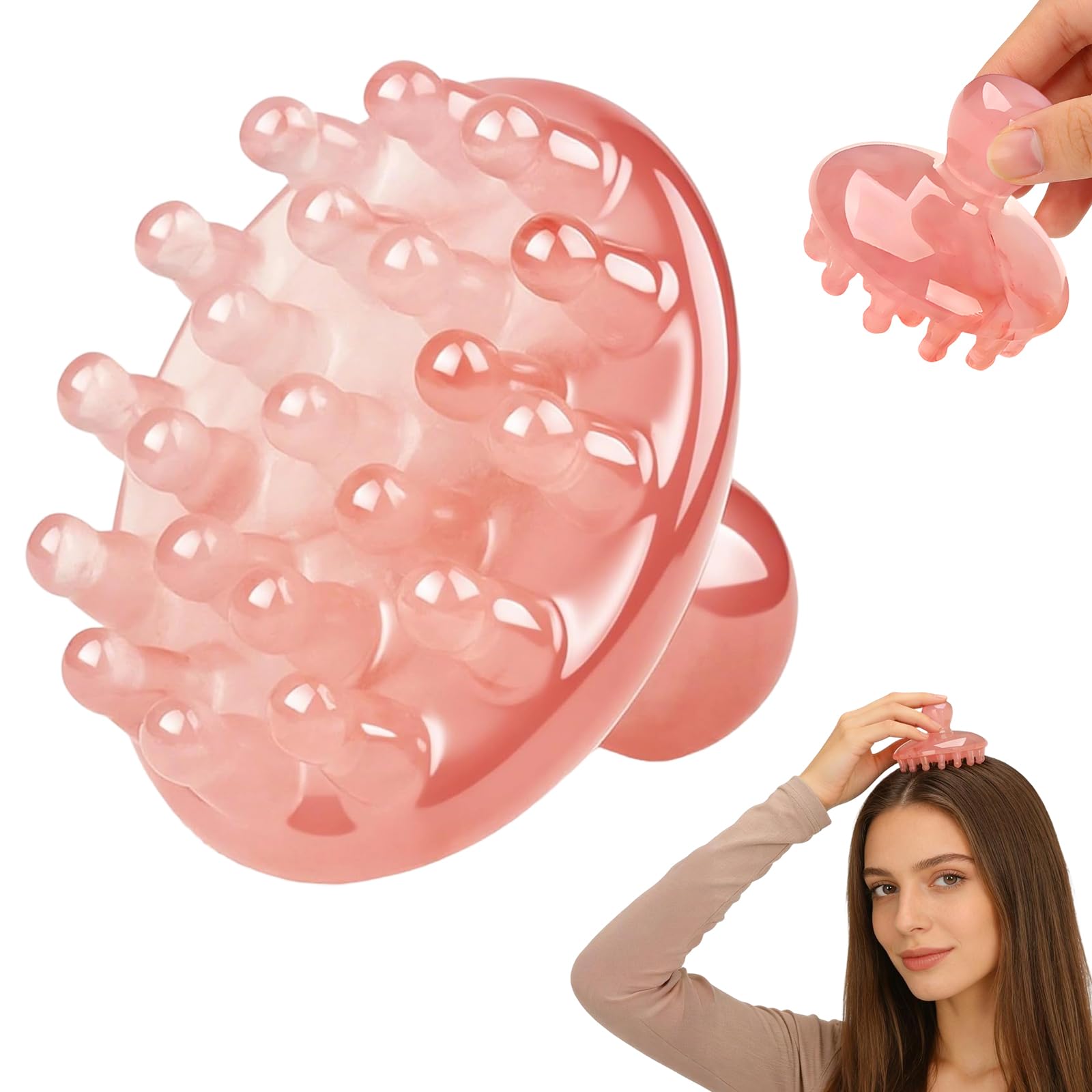 Scalp Massage Tool 21 Long Rounded Teeth Scalp Massager Hair Growth Resin Head Massage Tool For Lymphatic Drainage