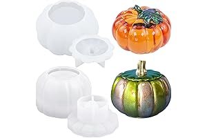 2 PCS Pumpkin Jar Mold Silicone Resin Jar Mold with Lid