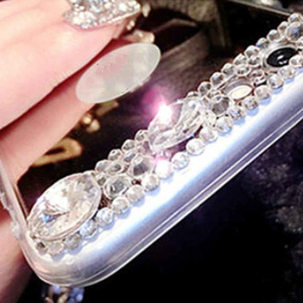 iPhone 6 Case ,LA GO GO(TM) Beauty Luxury Diamond Hybrid Glitter Bling Soft Shiny Sparkling with Glass Mirror Back Plate Cover Case for Apple iPhone 6 (4.7) - Retail Packaging (Gold)