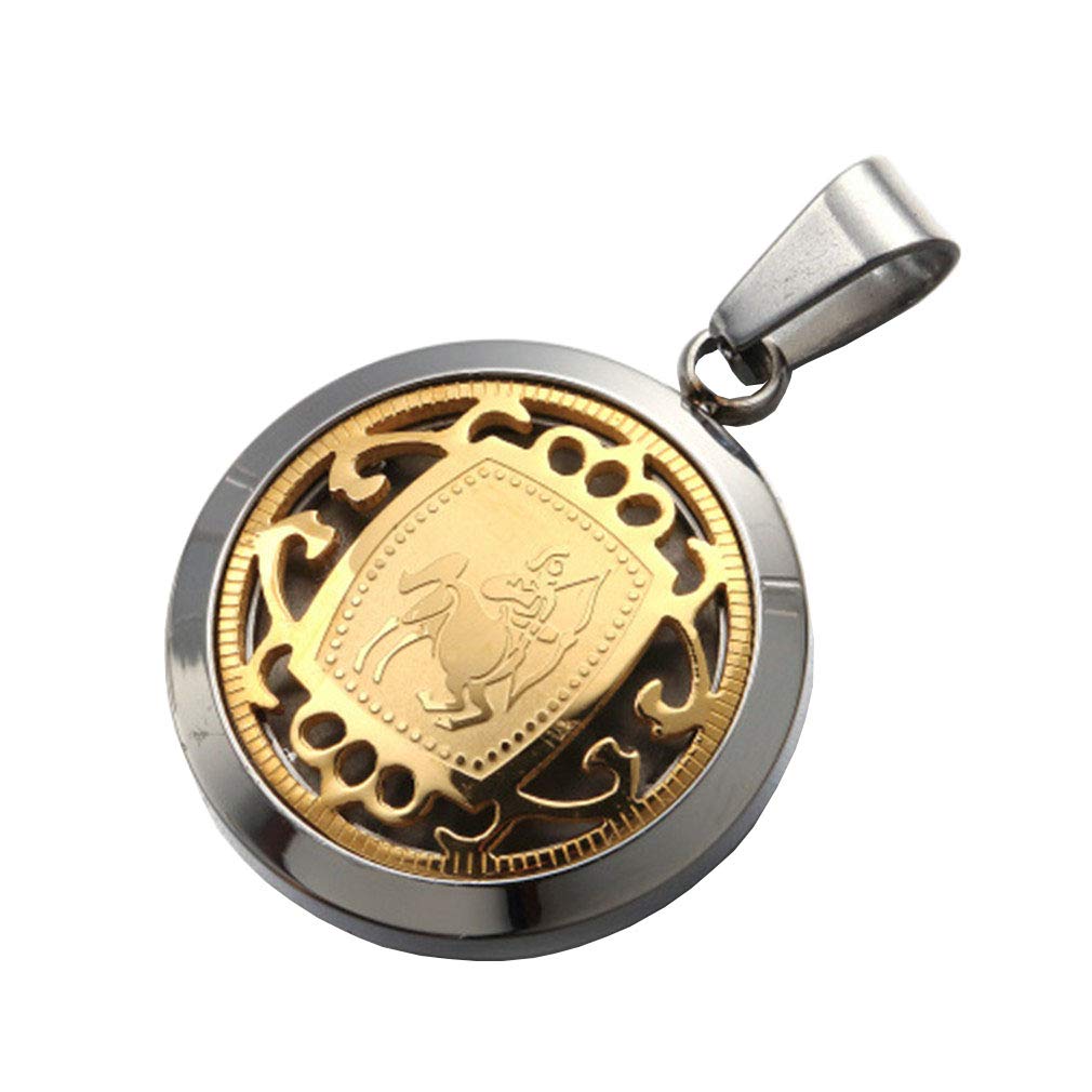 OAKKY Men’s Simple Stainless Steel 12 Constellations Round Tags Pendant Necklace