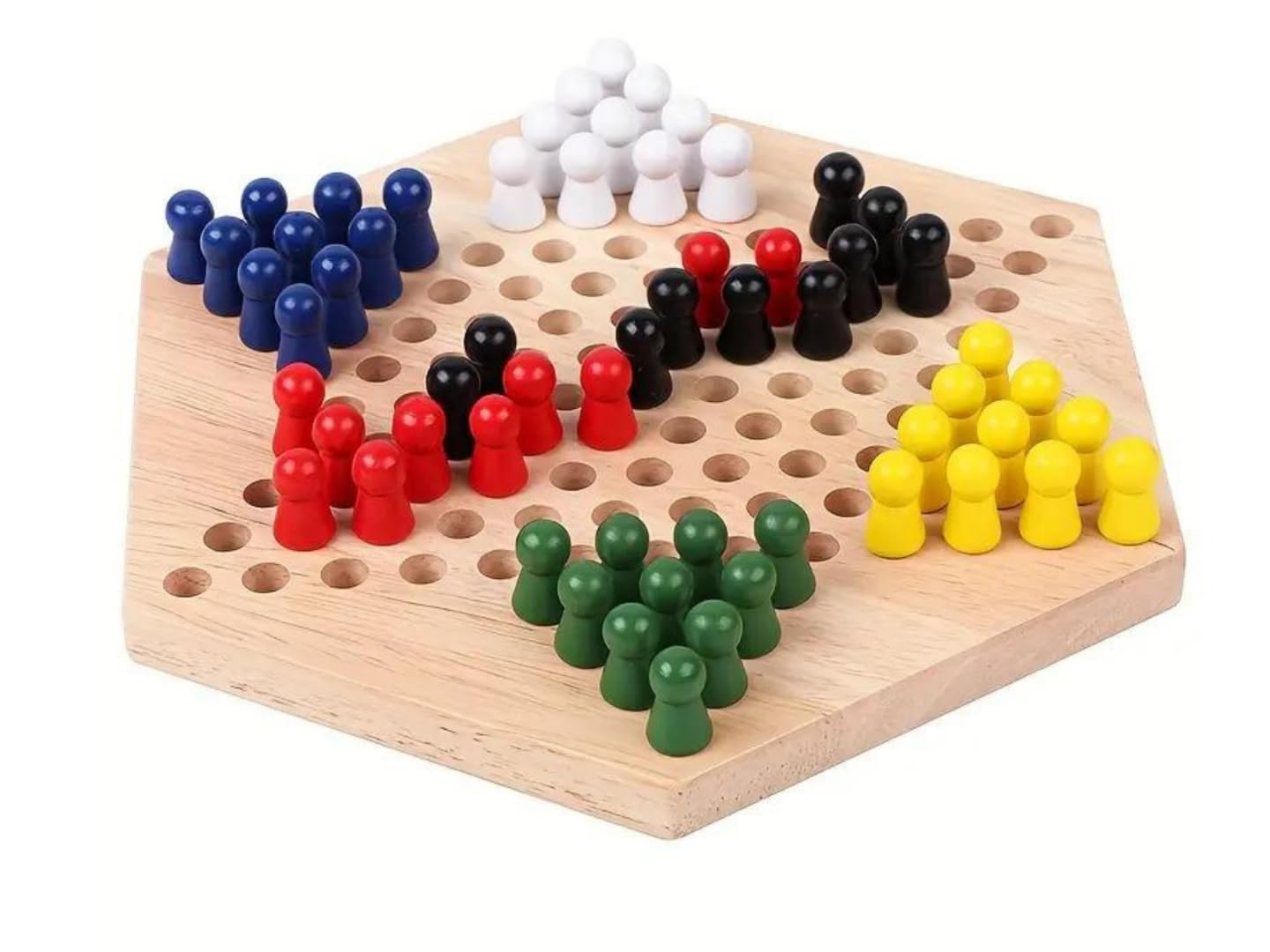 Jeu familial en bois à dames chinoises pour 6 joueurs 22,9 cm