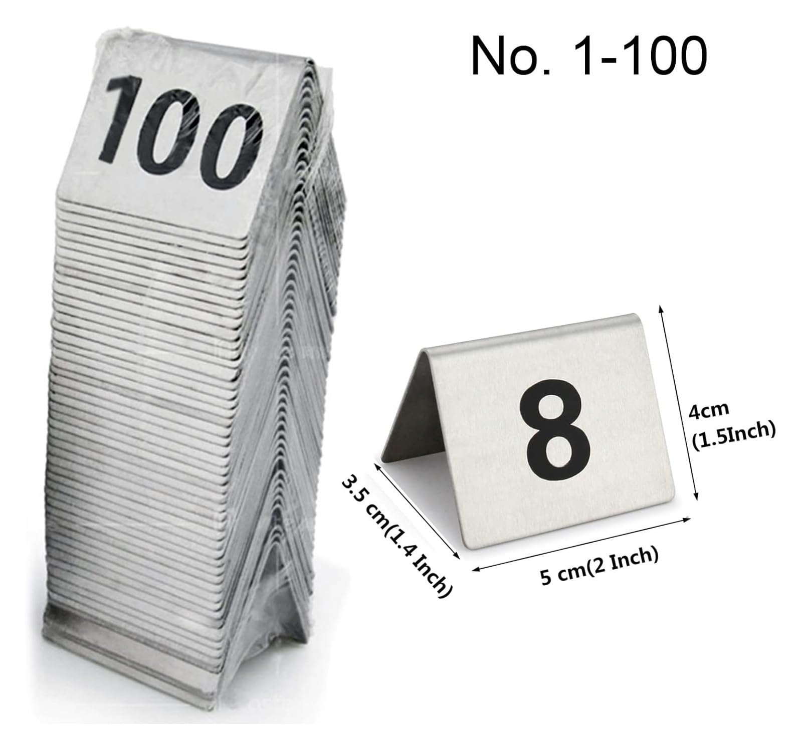 Segnaposto bifacciali da tavolo 1-50 1-100, porta segnaposto, facili da leggere, resistenti, durevoli, for cucina, sala da pranzo, banchetti nuziali, cartelli da tavolo for ristoranti(1 to 100)