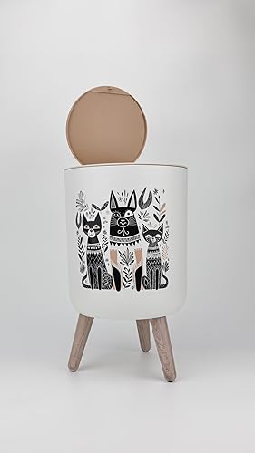 Samll - Cubo de basura con tapa superior de prensa, cubo de basura de plástico con tapa, cubo de basura de plástico, cubo de basura de plástico,