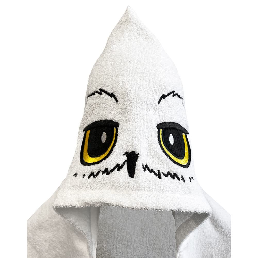 Groovy Uk Harry Potter Hedwig Kapuzenhandtuch für Kinder, Schwarz/Weiß, 70 x 140 cm