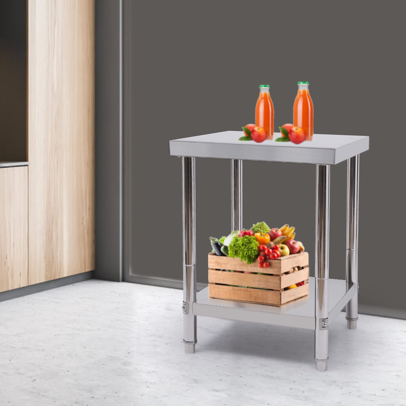 Tavolo per la preparazione commerciale Heavy Duty Prep tavolo da lavoro per gastronomia, tavolo da cucina in acciaio inox, tavolo per la preparazione della cucina