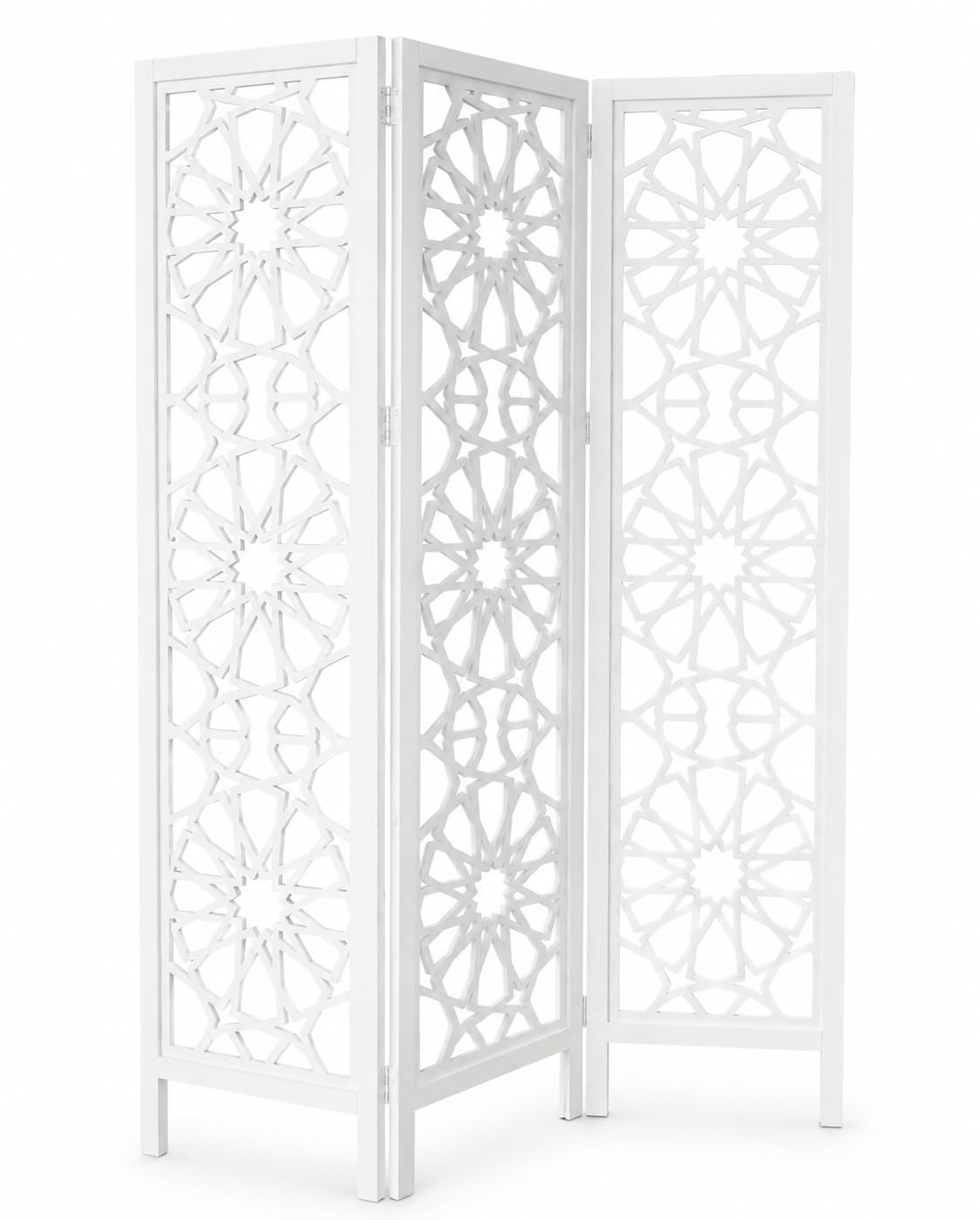 71 Inch Folding Room Divider Privacy Screen, Decorative Laser Cut MDF Room Partition, Freestanding Folding Divider for Bedroom, Living Room, Office, Available in 2, 3 & 4 Panels-image-6