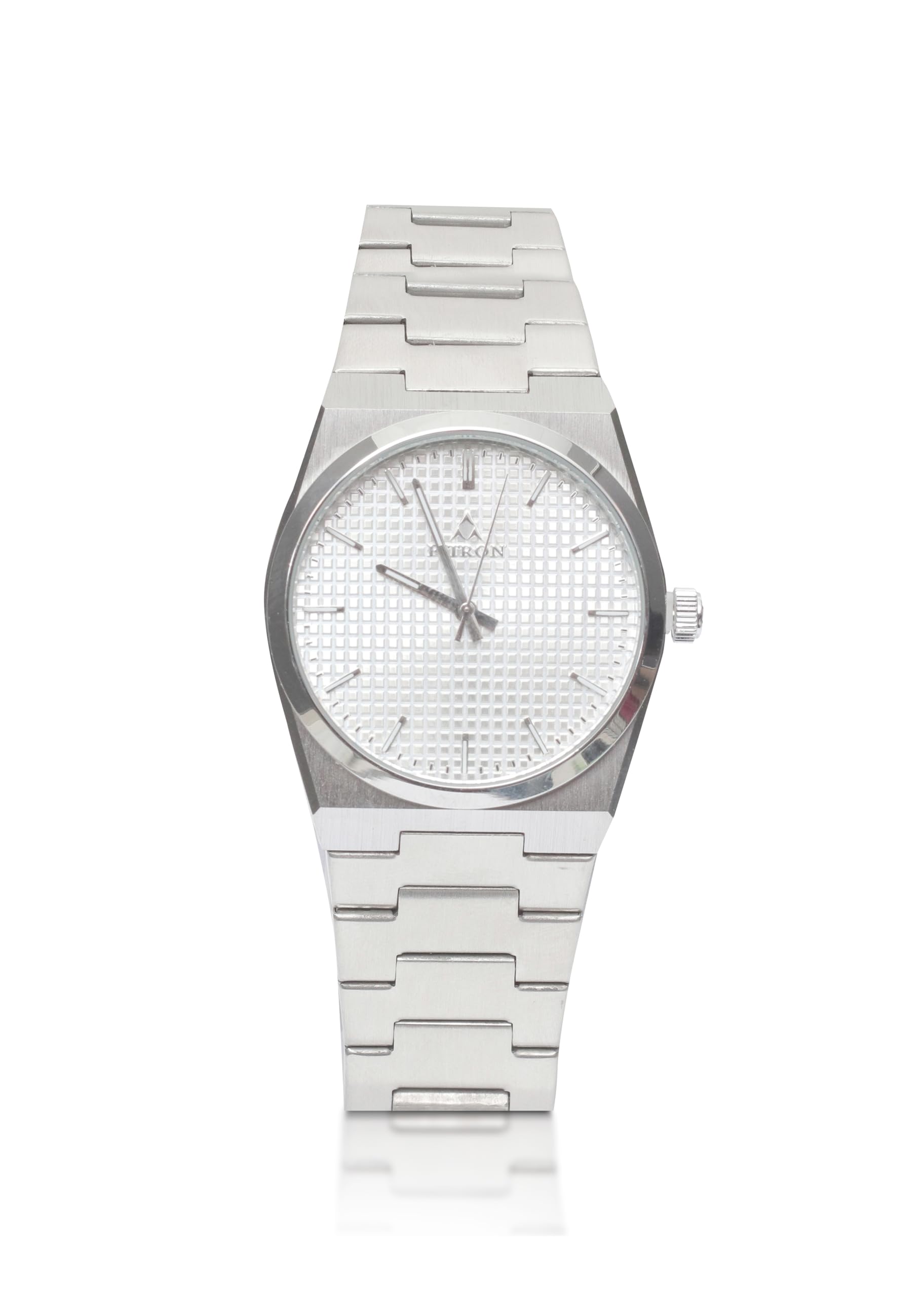 GenericFITRON Men's Silver Wrist Watch, White Dial, Silver Stainless Steel, Quartz