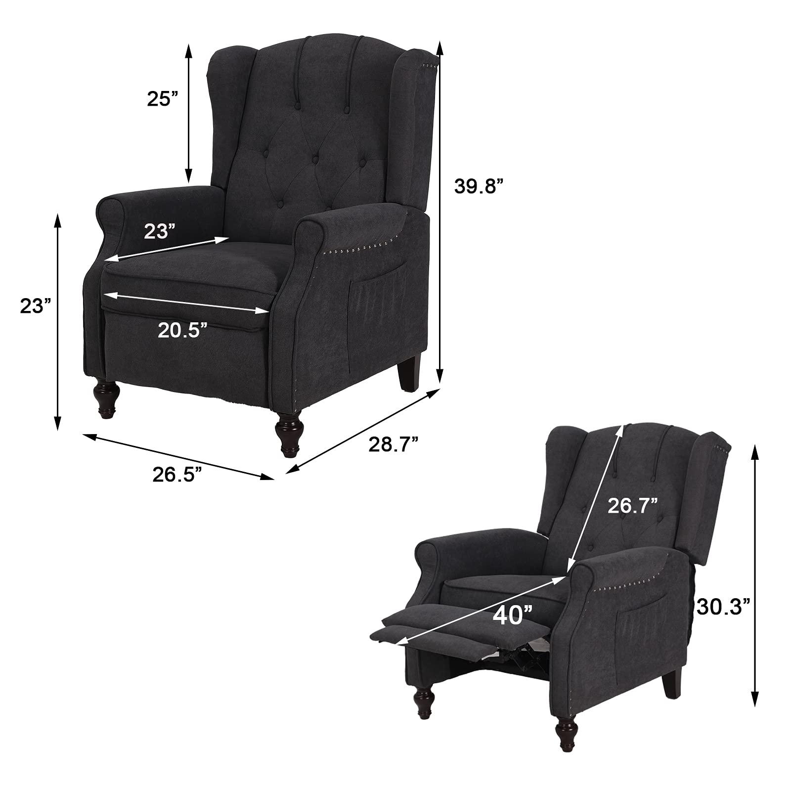 BINGTOO Recliner Chair with Massage and Heating Accent Chairs for