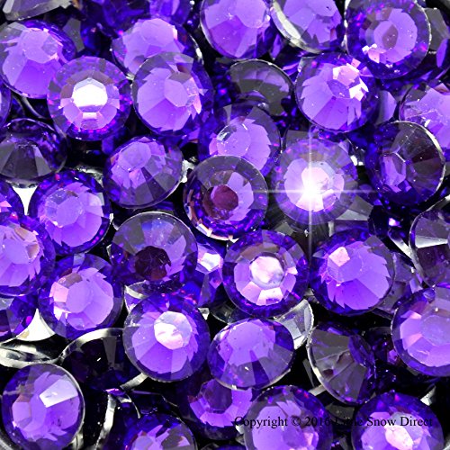 Little Snow Direct® Pack of 1000 Resin Crystal Flat Back Rhinestones Diamante Gems Nail Art & Crafts (Cadbury Purple, 5mm)