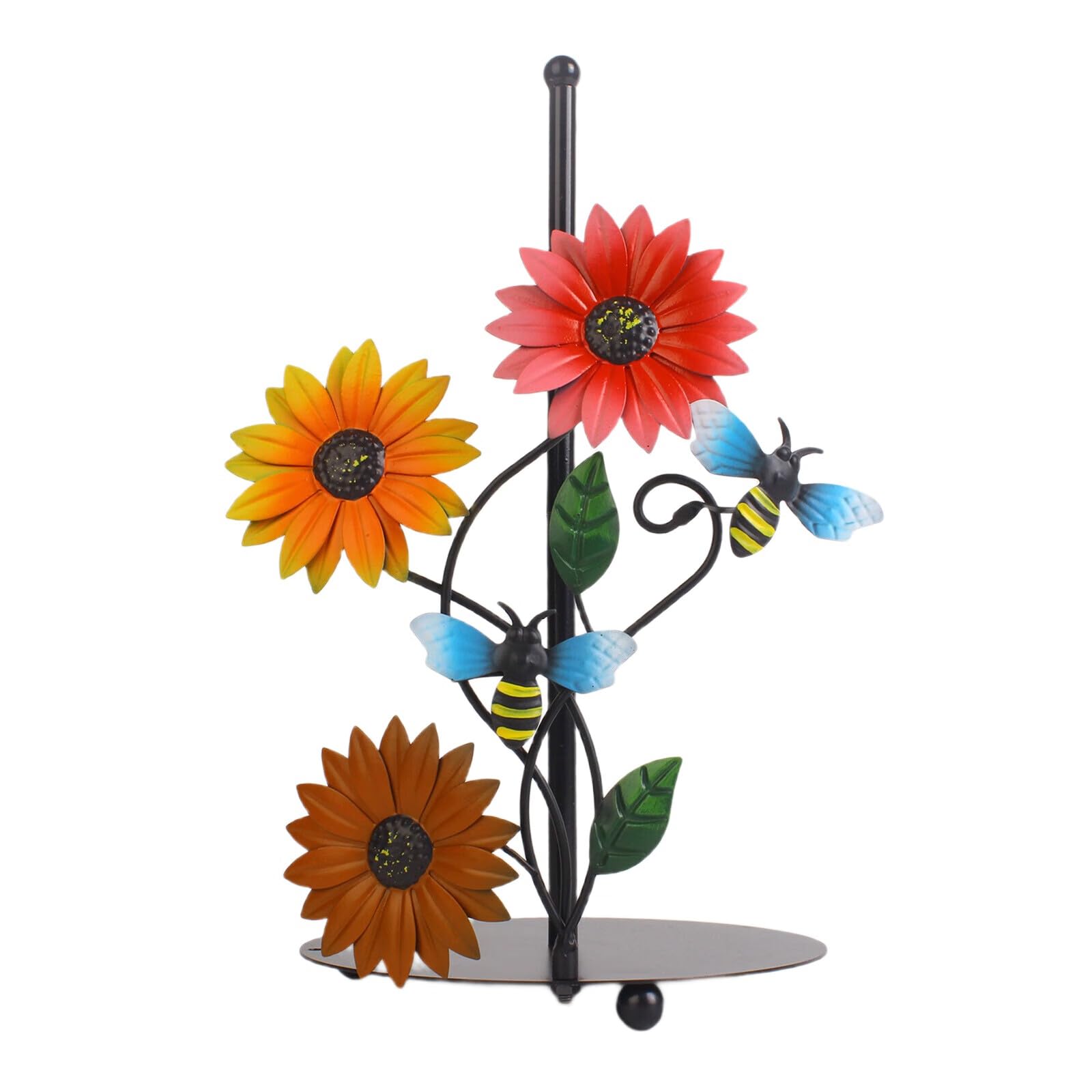 Flowers Christmas Vertical Tissue Holder Rack Napkins Stand Kitchen Countertop Iron Paper Towel Holder Easy to Use Kitchen Roll Paper Stand Organizers