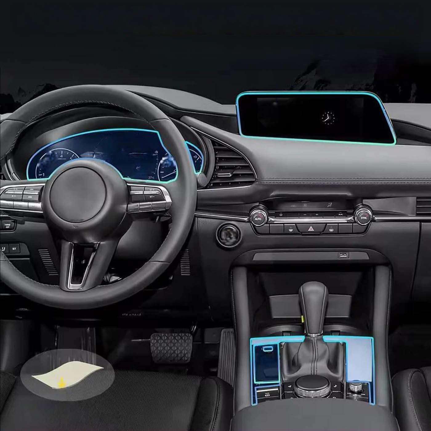 Película TPU para Mazda 3 BP 2019-2025: protector interior y cubierta transparente 8