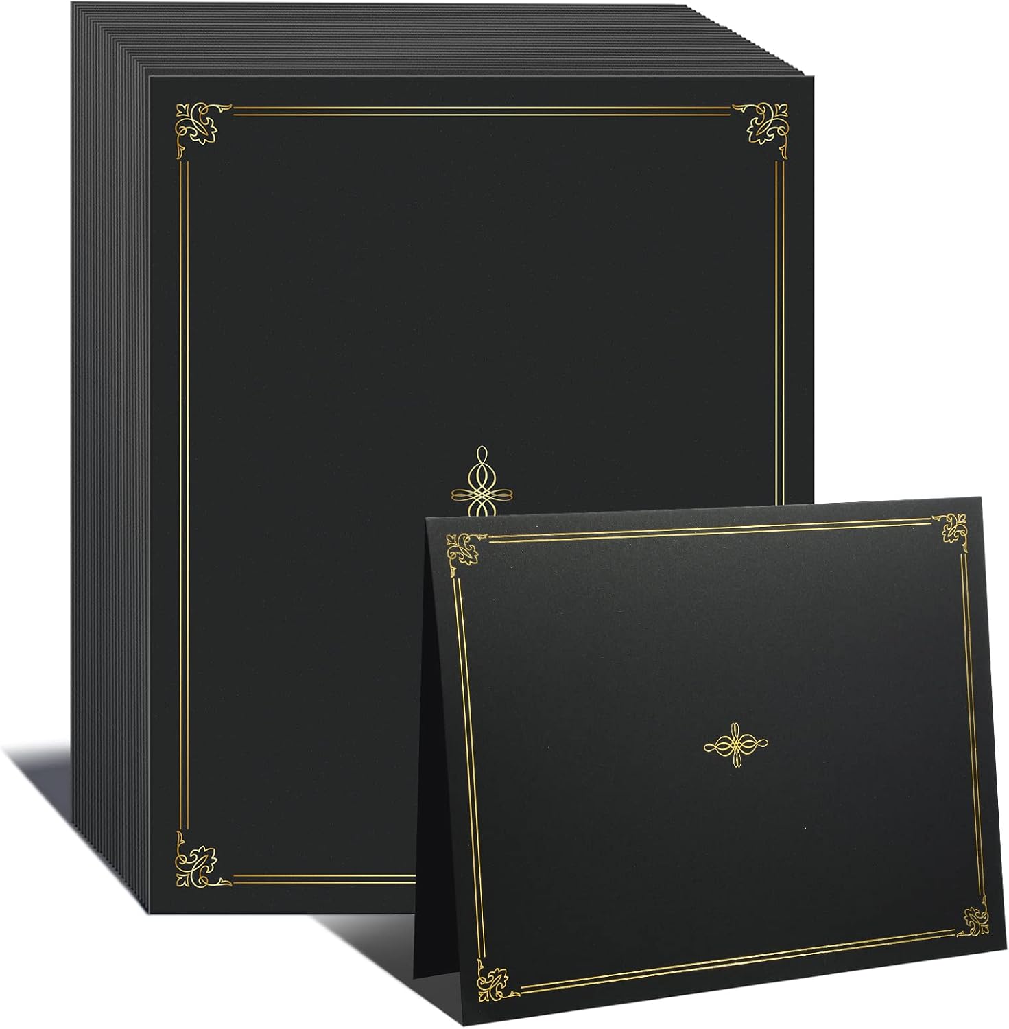 Panelee 60 Pcs Black Certificate Holders with Gold Foil Border Diploma