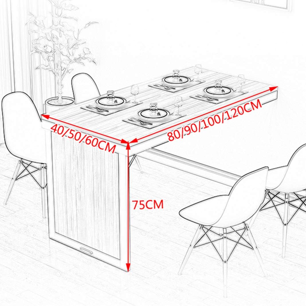 Wall Mounted Drop-Leaf Table, Solid Wood Folding Kitchen & Dining Table Desk, Multi-Function Space Saving Hanging Workstation Computer Desk